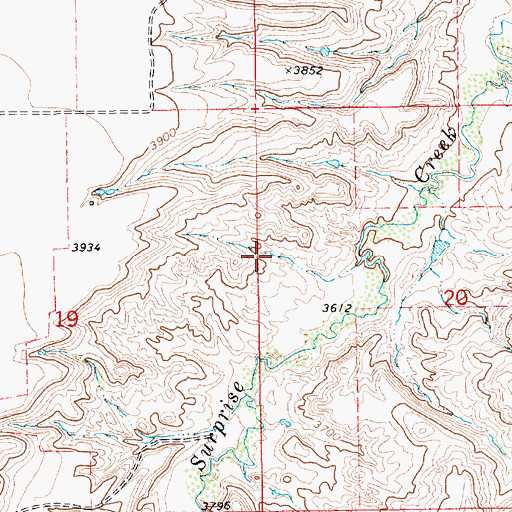 Topographic Map of 18N12E20BB__01 Spring, MT
