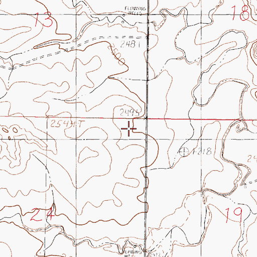 Topographic Map of 18N43E24AAAB01 Well, MT