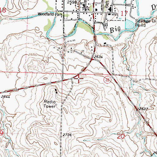 Topographic Map of 18N38E20BBAB01 Well, MT