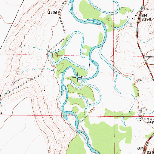 Topographic Map of 18N02E14D___01 Well, MT