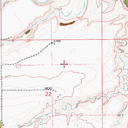 Topographic Map of 18N11E22AB__02 Well, MT