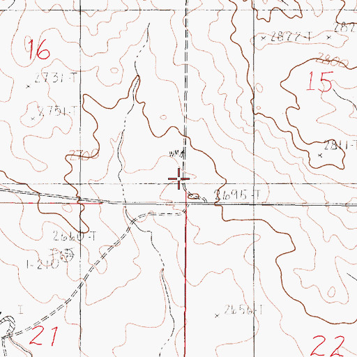 Topographic Map of 18N46E16DDAD01 Well, MT