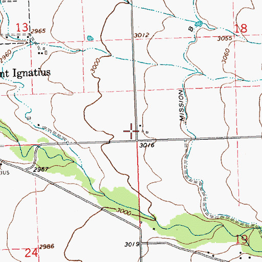 Topographic Map of 18N19W19CBCB01 Well, MT
