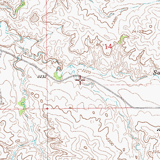 Topographic Map of 18N58E14CDBB01 Well, MT