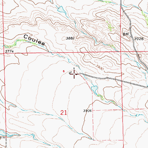 Topographic Map of 18N17E21ABC_01 Well, MT