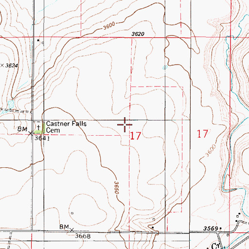 Topographic Map of 18N02E17____01 Well, MT