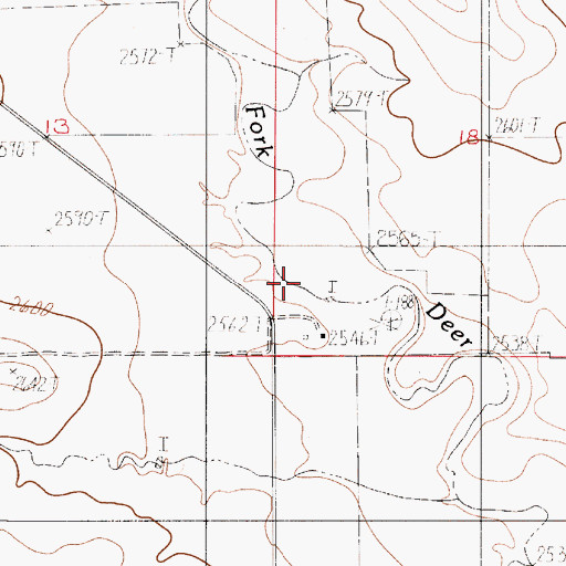 Topographic Map of 18N53E18CCC_01 Well, MT