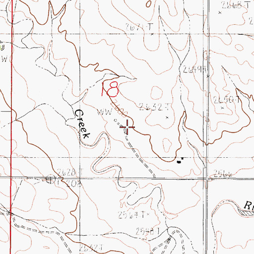 Topographic Map of 18N47E18DBCC01 Well, MT