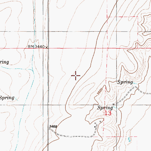 Topographic Map of 18N01W13B___01 Spring, MT
