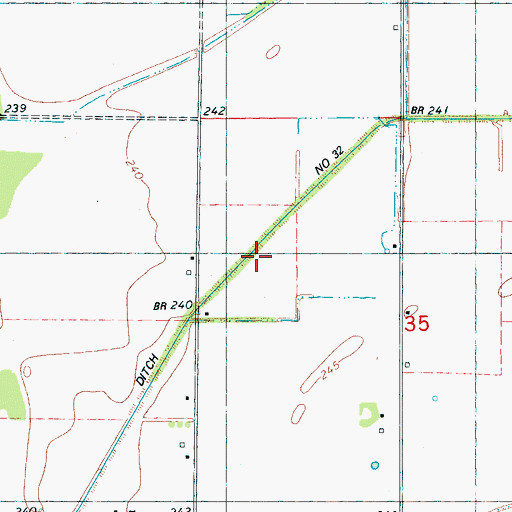 Topographic Map of Ditch Number 32, AR