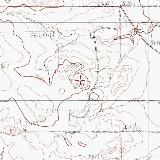 Topographic Map of 18N52E14DBD_01 Well, MT