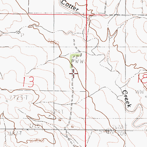 Topographic Map of 18N46E13ADDB01 Well, MT