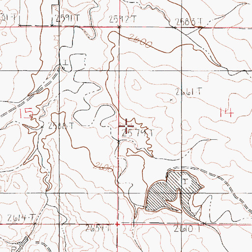 Topographic Map of 18N48E14CBBA01 Well, MT