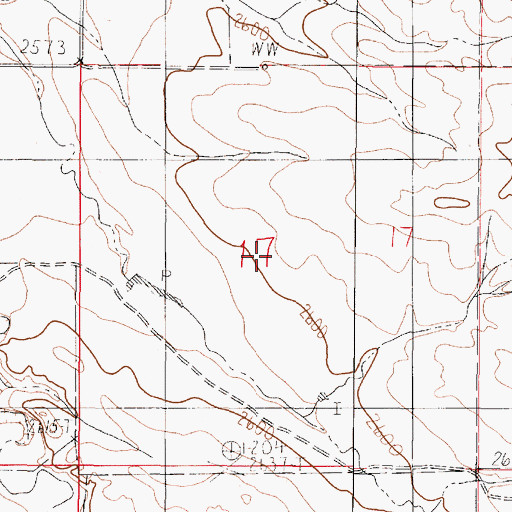 Topographic Map of 18N48E17BAA_01 Well, MT