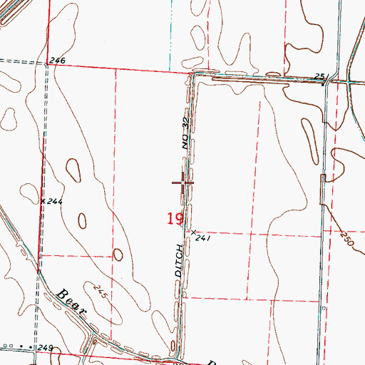 Topographic Map of Ditch Number 32, AR