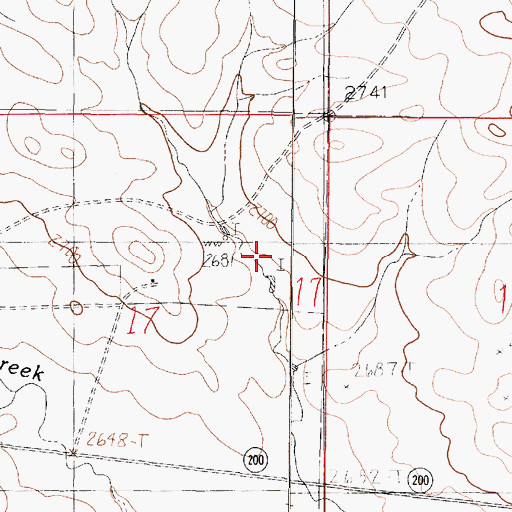 Topographic Map of 18N46E17ADBB01 Well, MT