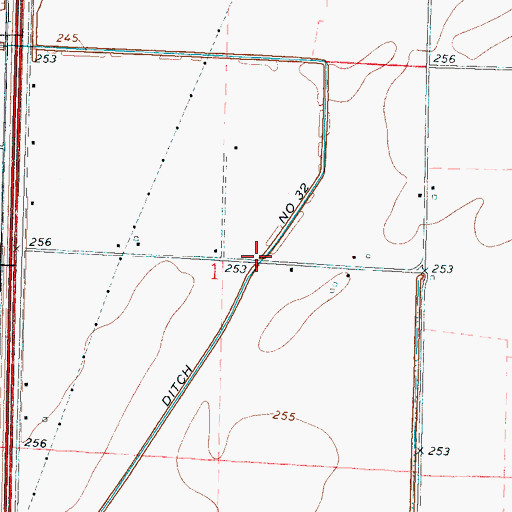 Topographic Map of Ditch Number 32, AR
