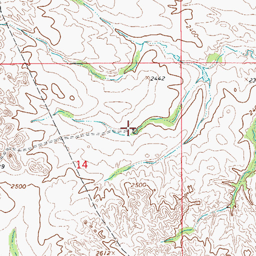 Topographic Map of 18N55E14ADBC01 Well, MT