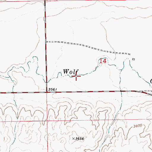 Topographic Map of 18N14E14CAB_01 Well, MT
