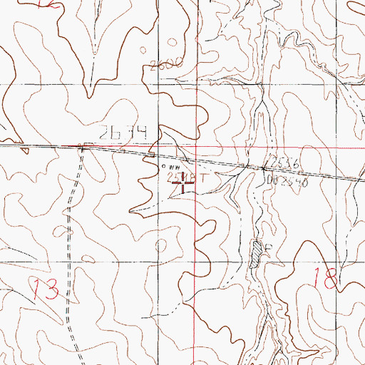 Topographic Map of 18N44E13AAAC01 Well, MT