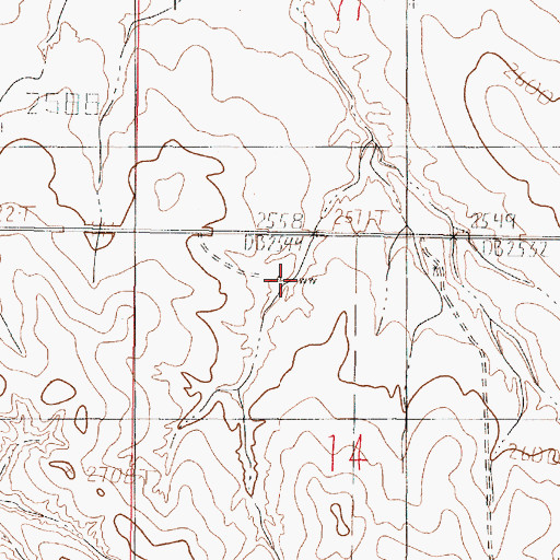 Topographic Map of 18N44E14BABD01 Well, MT