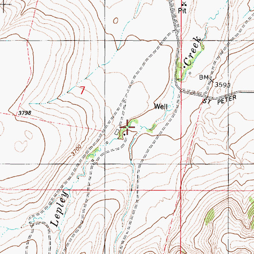 Topographic Map of 18N01W07D___01 Well, MT