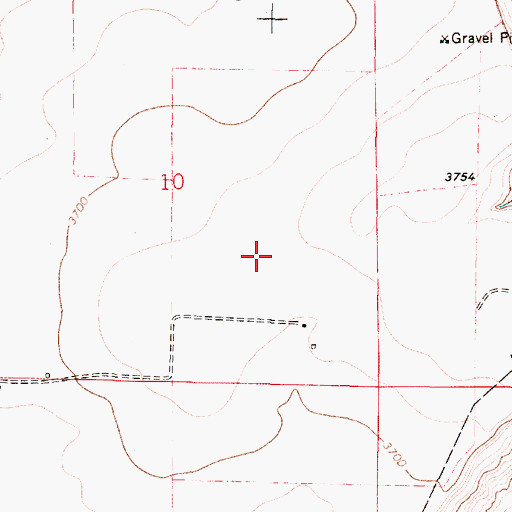 Topographic Map of 18N02E10D___01 Well, MT