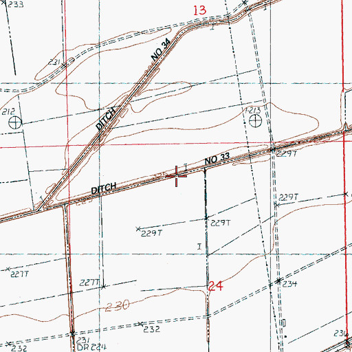 Topographic Map of Ditch Number 33, AR