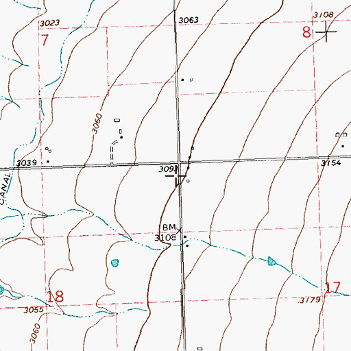 Topographic Map of 18N19W17BBBB01 Well, MT