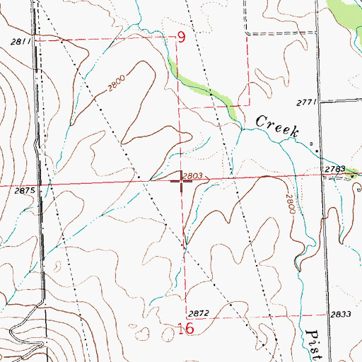 Topographic Map of 18N20W16ABBB01 Well, MT