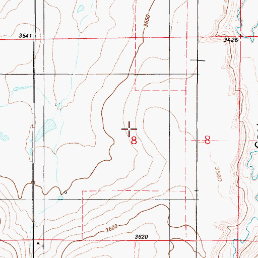 Topographic Map of 18N02E08____01 Well, MT