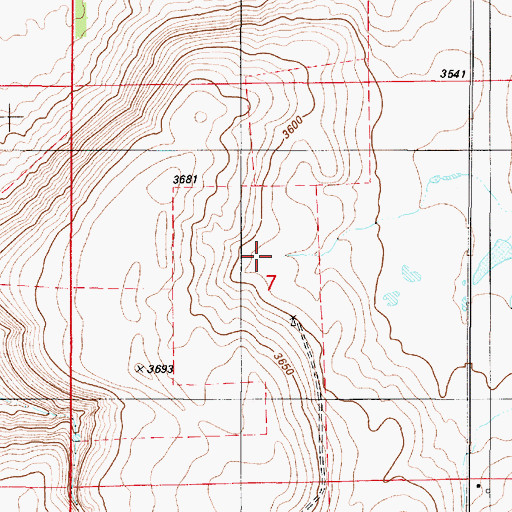 Topographic Map of 18N02E07____01 Well, MT