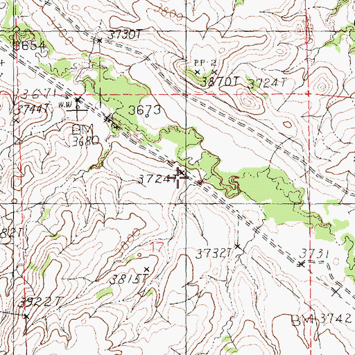 Topographic Map of 18N20E17BBAA01 Well, MT