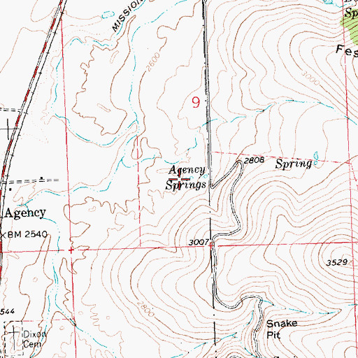 Topographic Map of 18N21W09CDA_01 Spring, MT