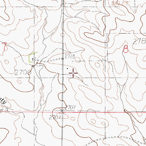 Topographic Map of 18N46E08CBBC01 Well, MT