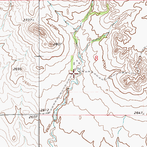 Topographic Map of 18N54E08CABD01 Well, MT