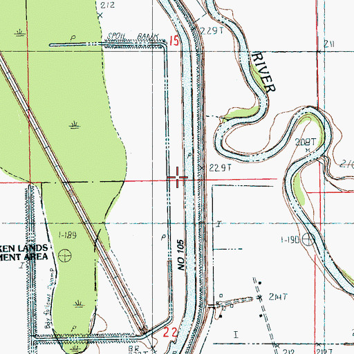 Topographic Map of Ditch Number 34, AR