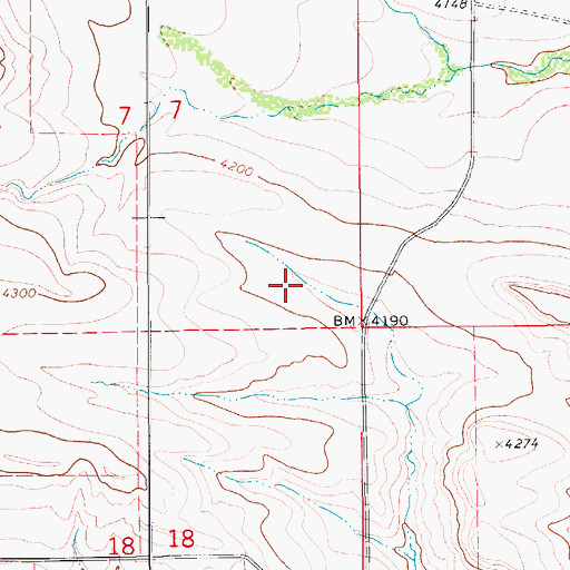 Topographic Map of 18N10E07DD__02 Spring, MT