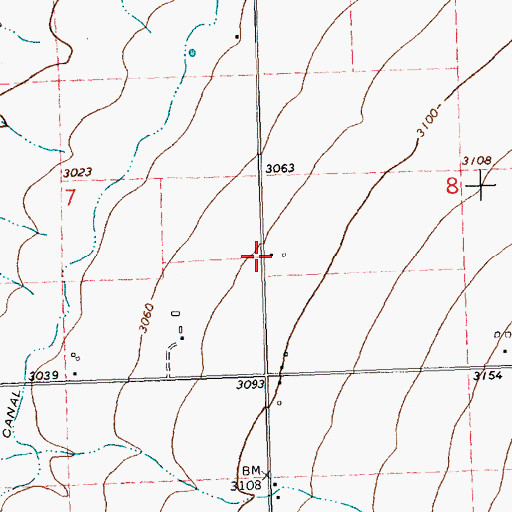 Topographic Map of 18N19W08CBC_01 Well, MT