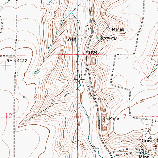 Topographic Map of 18N05E07BBCD01 Well, MT