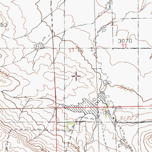 Topographic Map of 18N25E07CADB01 Well, MT