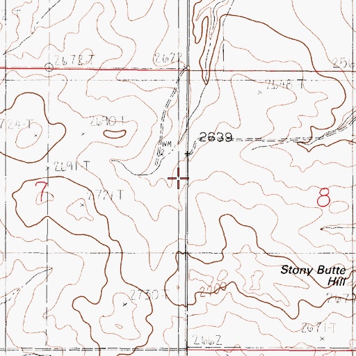 Topographic Map of 18N47E07ADAB01 Well, MT