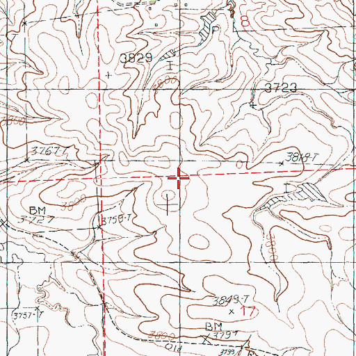 Topographic Map of 18N19E08BCD_01 Well, MT