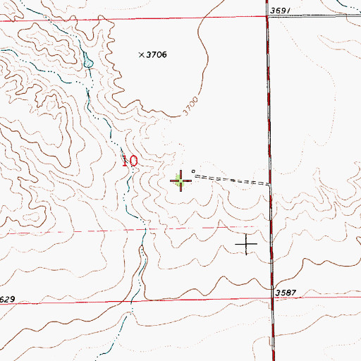 Topographic Map of 18N14E10DAB_01 Well, MT