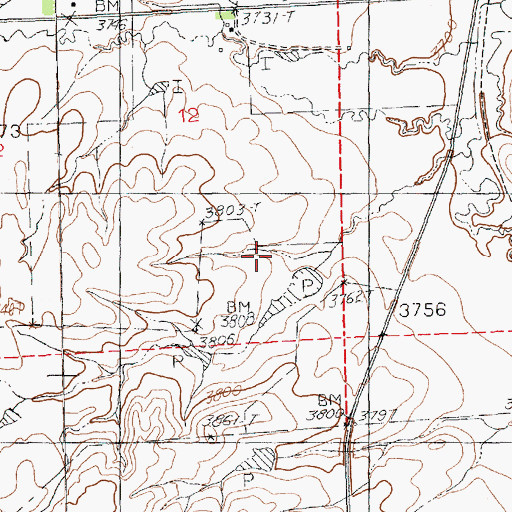 Topographic Map of 18N18E12ACA_01 Well, MT