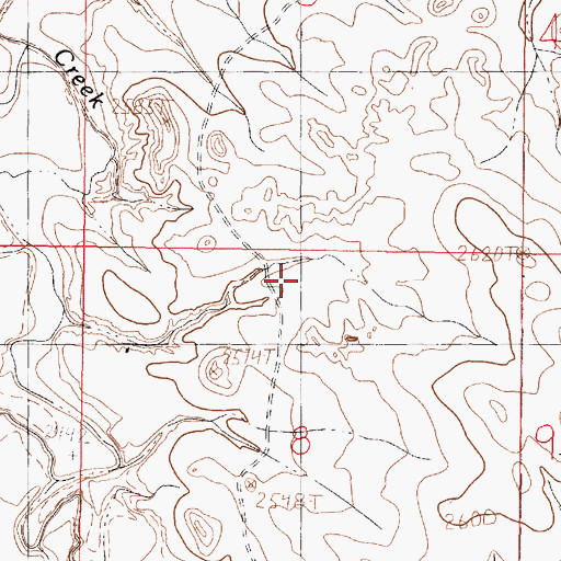 Topographic Map of 18N44E08BAAB01 Well, MT