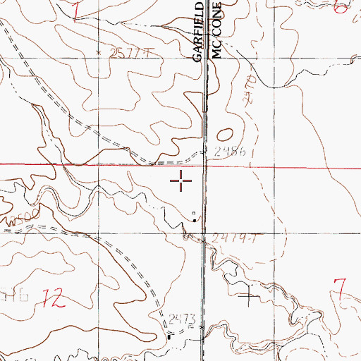 Topographic Map of 18N43E12AAAB01 Well, MT