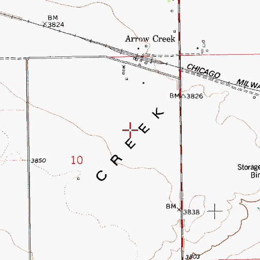 Topographic Map of 18N12E10AA__01 Well, MT