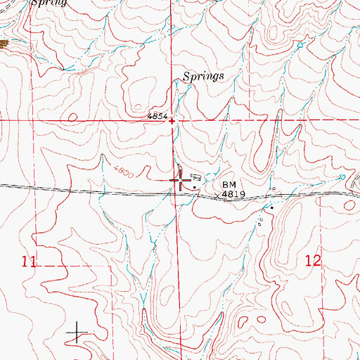 Topographic Map of 18N08E12BBCC01 Well, MT