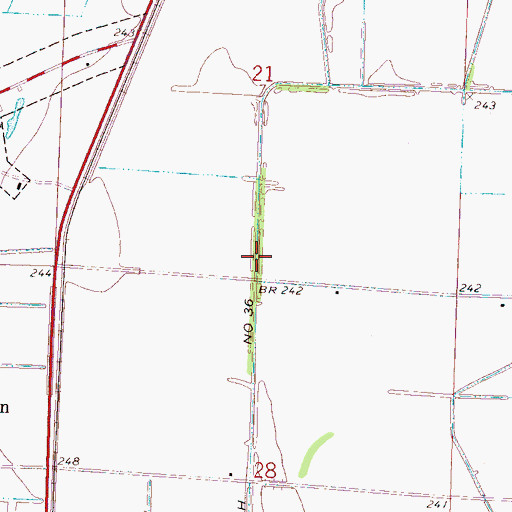 Topographic Map of Ditch Number 36, AR